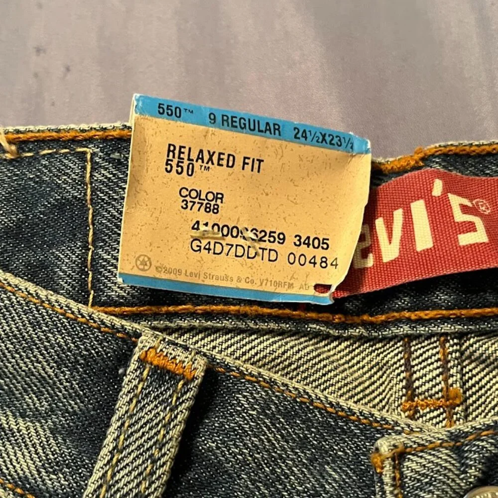 Levi's Relaxed Fit 550 Denim Jeans, Boys 9 Reg. W 24 1/2 x L 23 1/2, New